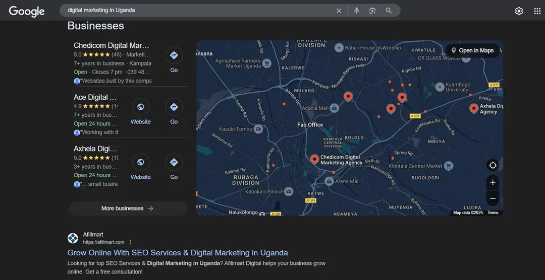 Digital marketing in Uganda result